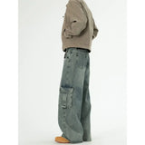 Cargo jeans men new Side pocket design Men's Denim full trousers Male Casual Youth street dance Loose Wide Leg jeans unisex