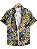 Men's Shirt Tropical plants pattern 3D Print Tops New Summer Casual Holiday shirt Button Lapel Short Sleeves Unisex Clothing