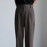 Men's Luxury Draped Baggy Suit Pants Casual Button-down Solid Color Straight Premium Elegant Dress Pants New