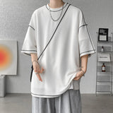 Summer Short Sleeve T-shirt Men Fashion Oversized Black T Shirt Men Streetwear Hip Hop Loose O-Neck White Tshirt Mens Top S-2XL