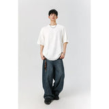 Round Neck Ice Silk Pleated T-Shirt Men's Quick Drying Breathable Casual T Shirt Leisure Sport T-shirt Men Plus Size 8XL-M