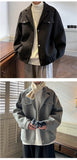 Winter Short Woolen Coat Men Warm Fashion Casual Thick Woolen Jacket Men Korean Loose Thicken Woolen Coat Mens Black Overcoat