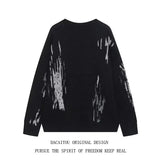 Japanese Trendy Men's Sweaters Light Luxury Knitted Color Clashing O Neck Long Sleeve Pullover Casual High Street Knitwear M-3XL