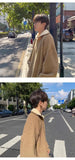 American autumn and winter men and women trendy personality lazy style zipper lapel couple loose knit pullover sweater harajuku