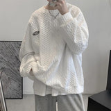Korean Men Harajuku Sweatshirts Hip Hop Solid Color Basic O Neck Oversized Pullovers Autumn Fashion Casual Long Sleeve Tops