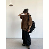 New Summer Japanese Mens Set Harajuku Mid Sleeved Trendy Shirt+ Wide-leg Cargo Pants 2-pcs Thin Casual College Male Suit