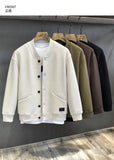 Korean Heavy Baseball Uniform Jacket Men's Preppy Button Cardigan Jacket Spring Autumn Large Size American Retro Trendy Jacket