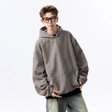 Men Striped Hooded Sweatshirt Spring Casual Streetwear Cotton Blend Pullover Comfortable Fashion Trendy Oversized Neutral