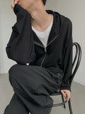 Zip Up Hoodies Men Solid Basic Hooded Outerwears Casual Autumn Korean Fashion Handsome College High Street All-match Hombre Худи