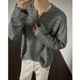 2025 New Fall Mens Long Sleeve Tshirt Soft Comfortable Casual Knitted Shirt V Neck Top Fashion Mens Clothing Teen Boys Clothing
