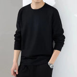 Autumn Winter Harajuku Waffle T Shirt Men Oversized Casual T-Shirts Long Sleeve Shirts Man O Neck Fashion Top Tees Male Clothes