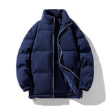 Winter Solid Color Parka Men Thick Hooded Jacket New Trend Warm Harajuku Coat Male Casual Zipper Jackets Windproof Outwear