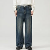 Men New Summer Baggy Jeans Male Fashion Straight Wide Leg Casual Wash Denim Trousers High Street Hot Sale Loose Trousers