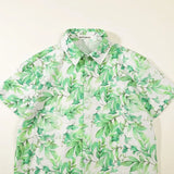 American Retro Floral Shirt, Travel Vacation Beach Flower Shirt, Loose Large Size Clothes for Men and Women
