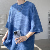 Fashion Tassel Silver Thread T Shirt Men's Summer Casual Solid Color Short Sleeve Tee Tops Mens Oversized Hip-Hop Top Tees