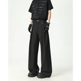 Grey Black Suit Pants Men Fashion Society Mens Dress Pants Korean Loose Casual Straight Pants Mens Office Formal Trousers M-3XL