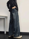 Spring and Autumn Men and Women Trendy Personalized Straight leg Jeans American Couple Loose Retro Harajuku Casual Pants y2k