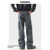 American Spring and Autumn Street Trendy Personalized Work Clothes Jeans for Couples Loose Retro Straight Leg Casual Pants y2k