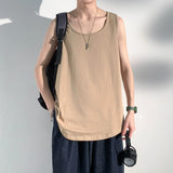 Summer Men Solid Vest Tank Top Sleeveless T Shirts O-neck Undershirts Breathable Sport Bodybuilding Fitness Muscle Clothes