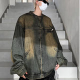 Denim Jackets Men Autumn Advanced Handsome Streetwear American Retro Nostalgic Males Overcoats Hip Hop Punk Style College Daily