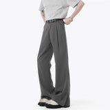 Summer Brown Suit Pants Men Fashion Society Mens Black Dress Pants Korean Loose Straight Pants Mens Office Formal Trousers