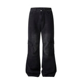 Men's Baggy Denim Trousers New Streetwear Wide Leg Loose Denim Pants Fashion Distressed Straight Pants
