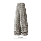 Winter Korean Men's Fleece Warm Casual Wide Leg Pants Trendy Straight Long Pants Elastic Waist Sweatpants Thermal Trousers