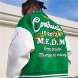 New American Retro Letter Embroidered Jackets Coat Men Y2K Street Hip Hop Trend Baseball Uniform Couple Casual Loose Jacket