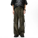 Cyber Y2K Streetwear Leopard Baggy Stacked Cargo Jeans Pants For Men Clothes Women Wide Leg Long Trousers Pantalones Hombre