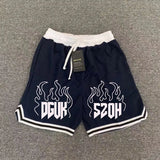 2025 New American Shorts Basketball Letter Print Boy Korean Streetwear Summer Half Pants Loose Casual Sports Shorts Aesthetic