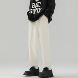 Summer Suit Pants Men Fashion Society Mens Black Dress Pants Korean Loose Straight Casual Pants Mens Office Formal Trousers