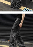 American autumn high street straight leg jeans for men and women trendy hiphop retro personality loose and wide leg casual pants