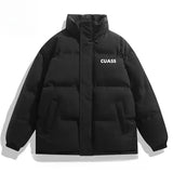 American winter street trend men and women personalized letter print simple thick jacket for couples loose retro casual top y2k