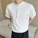 Soft Texture Male T-shirt Short Sleeved loose Fit Pullover Simple Solid Color Casual Male Top Summer New Fashion