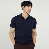 T-shirts Men Simple Casual Short Sleeve Fashion Korean Style Daily All-match Chic Turn-down Collar Handsome Charming Students