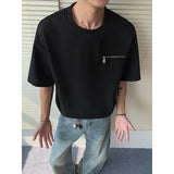 Summer Short Sleeved T-shirt Men White Casual T Shirt Men Streetwear Korean Loose Checkered Tshirt Mens Top Large Size 5XL