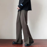 Brown Black Suit Pants Men Slim Fit Social Mens Dress Pants Korean Loose Straight Casual Pants Mens Office Formal Trousers S-3XL