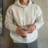 Winter Clothing Men's Luxury Knitted Zipper Hooded Pullovers Sweater Casual Streetwear Striped Solid Color Long Sleeve Hoodie