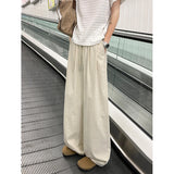 Summer Pink Thin Pants Men Fashion Black Casual Pants Men Streetwear Hip-hop Loose Wide Leg Pants Mens Ice Silk Trousers