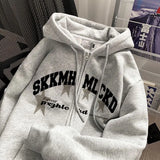 American autumn and winter men and women trendy loose retro personalized letter printed hooded sweatshirt casual casual Harajuku