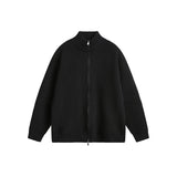 New Korean Fashion Men Cardigan Jacket Light Luxury Trendy Turtleneck Knit Zip-up Long Sleeve Sweater Coat High Quality Knitwear