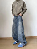 Streetwear Loose Jeans Men New Korean Style Fashion Loose Straight Wide Leg Pants  Men's Brand Clothing baggy jeans hot