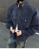 Street Zipper Jacket High-end Handsome Stand-up Collar Coat American 2025 Retro Handsome Work Jacket Loose Top Urban