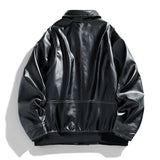 Europe The United States Trend Leather Jacket Spring Autumn New Loose Trend Men's Couple Jacket Lapel Motorcycle Handsome Coats