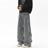 Spring and Autumn American Street Men and Women Trendy Personality Straight Tube Washed Jeans Couple Loose Retro Harajuku Casual
