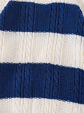 Autumn and Winter Striped Crew Neck Hemp Straw Style Casual Couple Sweater Versatile Trendy Men's Long-Sleeve Sweater Top