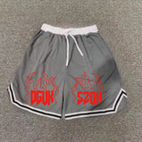 2025 New American Shorts Basketball Letter Print Boy Korean Streetwear Summer Half Pants Loose Casual Sports Shorts Aesthetic