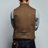 Vests Men Vintage Slim Classic Smart Casual Woolen Coats Autumn American Style Handsome Mature High Street All-match Fashion New
