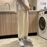 Summer Autumn Fashion Patchwork Harajuku Trousers Men Loose Casual Harlan Straight Leg Pants Solid Y2K All Match Male Clothes