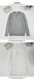 New Men American Retro Polo Neck Sweater Luxury Knit Long Sleeve Pullover Casual Solid Color Streetwear Jacquard Knitwear M-3XL